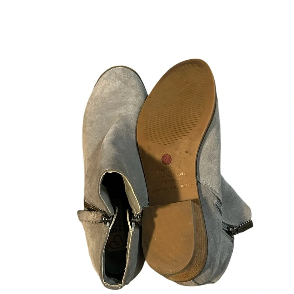 Blondo Liam Waterproof Grey Suede Bootie Boots Size 7 Women’s